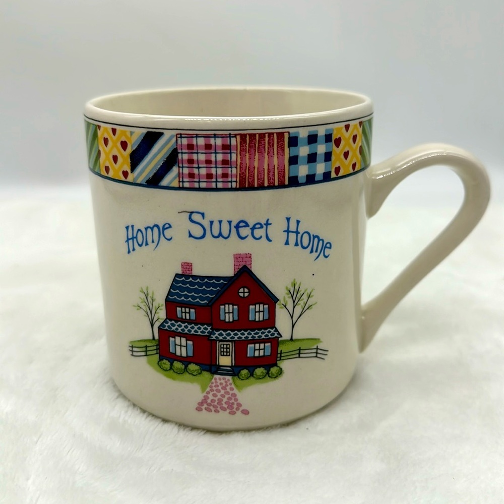 Ceramic Mug Country Patchwork Quilt “Home Sweet Home”